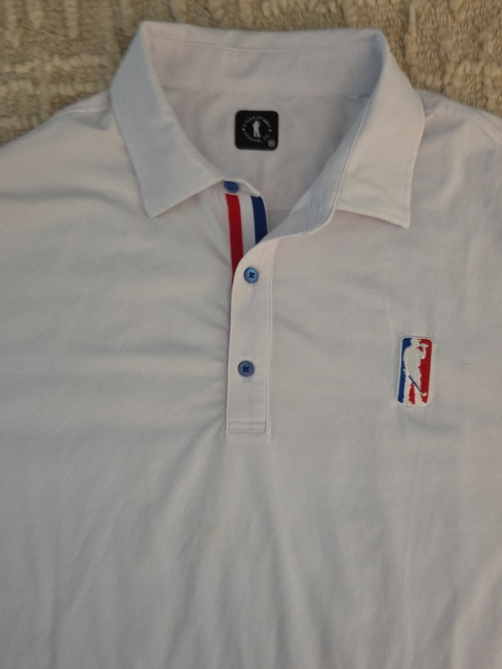 U Suck At Golf Polo with Red & Blue Accent, XXL
